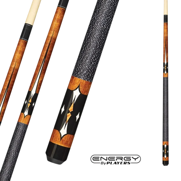 ENERGY BY PLAYERS POOL CUE - BLACK AND MAPLE - WITH WRAP - 13MM