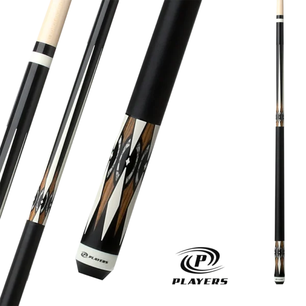 PLAYERS POOL CUE - BLACK AND BOCOTE - WITH WRAP - 13MM